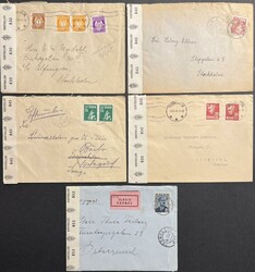 TRONDHJEM-sensur. Lott 10 konvolutter med kontrollmerker, alle ...