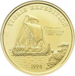 SAMOA 100 tala 1994 "Tigris expedition". Kvalitet proof, 7,5 gram  ...