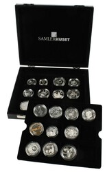 VERDEN. FN 50 ÅR 1945-1995. 22 stk. sølvmynter fra forskjellige ...