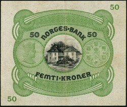 50 kr 1929 B.0099980, Cederholm, kvalitet 1+/01. NP 32B. Uvanlig