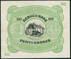 50 kr 1943 C.7757073 kvalitet 1+ noe kraftige bretter