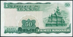 50 kr 1972 X.3066488 erstatningsseddel Getz Wold / Ødegaard, ...