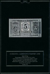 LONDONSEDLER I KOPIBELAGT MED SØLV. 12 stk. sølvbelagte kopier, fra ...