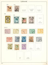 SURINAM. En samling til 1975 på eldre albumark, ganske bra belagt ...