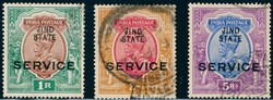 INDIA - JIND O 43-45. 1-5 R tjeneste fra 1914-27-utgaven. (£ 577)
