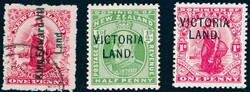 NEW ZEALAND A 1-3. Antarctic Expeditions 1908-11, komplett, 1/2 d er ...