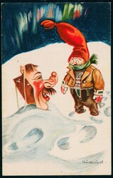 KJELL AUKRUST. Nisse blir skremt av «Hitler-maske» i snøen (Oppi ...