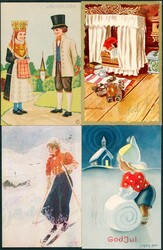 Samling 120 signerte jule- og kunstnerkort, mange "mellomgode" ...