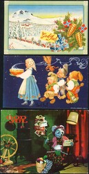 Parti med 565 kort, derav ca. 3/4 i småformat, oppsatt i skoeske, ...