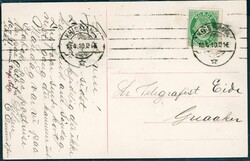 SKIEN. Jernbanestationen. Fint oversiktskort (N. K. 485). Br. 1910. ...