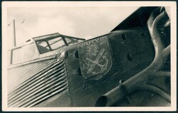 NARVIK. Fotokort med nærbilde av cockpit-området til en tysk ...