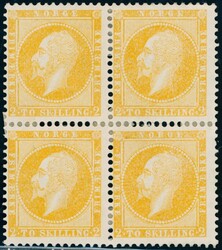 2. 2 skill Oscar 1857 i hengsle-forsterket 4-blokk. Attest fra Enger ...