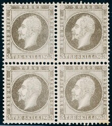 3. 3 skill Oscar 1857 i 4-blokk. Attest fra FCM sier bl.a. "Liten ...