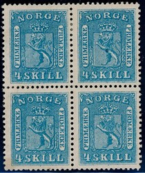 8 Ia. 4 skill våpen 1863 i 4-blokk med hengslerester på alle ...