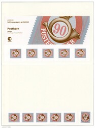 2077, 2083. 90 og 19 kr i hhv. arktopp med fem merker, femstripe fra ...