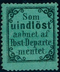 2x. Som Uindløst på mørk grønt papir, ikke hengslet, men med ett ...