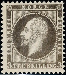 3. Nymanns prøvetrykk 3 sk Oscar i MØRK GRÅ farge på stripet ...