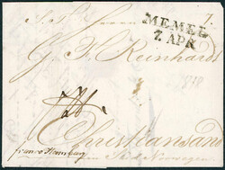 MEMEL. Ett flott brev stemplet 7 APR (1818 inne i brevet), og sendt ...