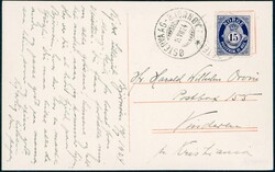 ØSTERVAAG-BJØRNØY 19/7-24 på postkort fra Bjørnøya frankert med ...