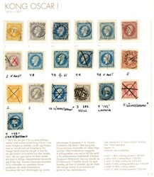 1-21. Dublettlott skillingsmerker i blandet kvalitet på albumsider ...