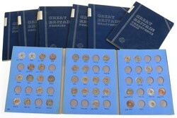 BRITISH WEST AFRICA. Samling i 7 myntpermer med 37 stk. 1/10 penny, 9 ...