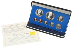 SOLOMONØYENE. 1979 proof sett, inkl. 10 dollar og 5 dollar sølv (de ...