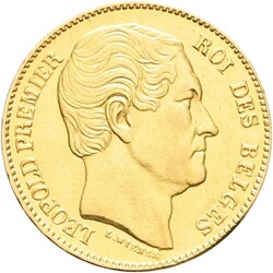 BELGIA. Leopold I. 20 francs 1865. 6,45 gram .900 gull. Kvalitet ...