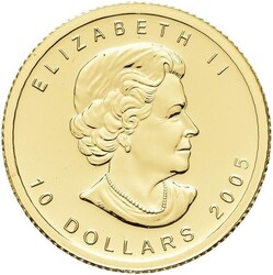 CANADA. $10 2005 i .999 gull. Maple Leaf. Kvalitet proof, vekt 7,77 ...