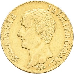 FRANKRIKE. Napoleon I. 20 francs år 12 A (1803), Paris, kvalitet 1+, ...
