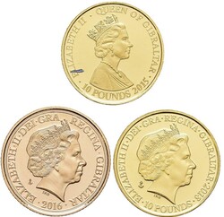 GIBRALTAR. £ 10 "In gratitude" 2015 (3,11 g .999 gull), half ...