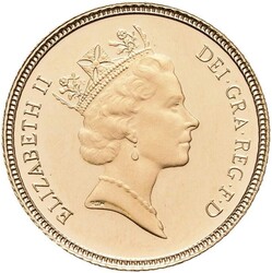 STORBRITANNIA. 1/2 sovereign 1985 i .9167 gull. Kvalitet proof, vekt ...