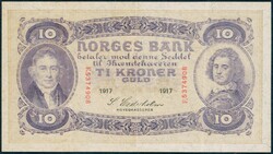 10 kr 1917 F-5374908, kvalitet 1+. NP-22B
