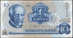 10 kr 1972 QC0068490 erstatningsseddel/replacement note. Getz ...