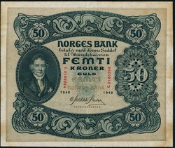 50 kr 1940 C.5203904, Meldahl Nielsen, kvalitet 1+, smuss. NP 32C