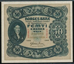 50 kr 1943 C.7001279, Meldahl Nielsen, PMG 50. NP 32C