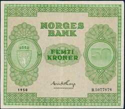 50 kr 1950 B. 5077878. Kvalitet 1+. NP 33B. Ex. OMG 32, lott 254