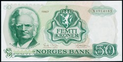50 kr 1967 X.1914185 erstatningsseddel Brofoss / Petersen, kvalitet ...