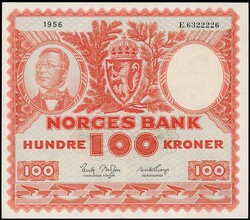 100 kr 1956 E. 6322226. Kvalitet 01. NP 44B. Ex. OMG 32