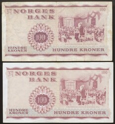 100 kr 1963 Z og 1968 X erstatningssedler/replacement notes. VK. VK