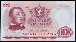100 kr 1967 Z 0791249 (0-million) erstatningsseddel/replacement note. ...