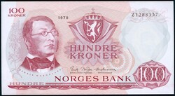 100 kr 1970 Z 1288377 (1-million) erstatningsseddel/replacement note. ...