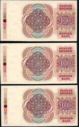 100 kr 1988 1263436972 til 1263436980 i nummerrekkefølge, ...