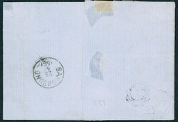 7 og 8. Sjælden forsendelse med 1x4 sk og 2x8 sk 1858 annulleret med ...