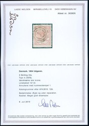 12A, 15A. 3 og 16 skilling linjetagget, med attester fra Nielsen: ...