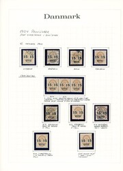 40-51. Parti på 10 albumsider, mange platefeil inl. 10 øre 1904 47x ...