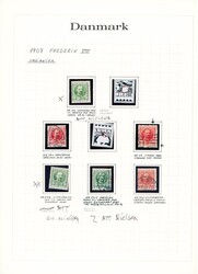 54/59. Parti på 8 albumsider, platefeil på 5 øre: 54x *, 54æ ** ...