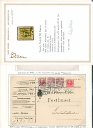 54/59. Parti på 8 albumsider, platefeil på 5 øre: 54x *, 54æ ** ...