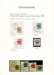 85-95. En flott samling 27-øres provisorier på 9 sider, en attest. ...