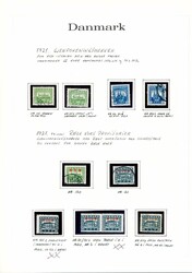 115-121. 1921-utgaver på albumside, inkl. 5 gode platefeil