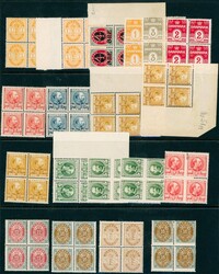 En duplisert samling fireblokker 1895-1930. (68.000)
